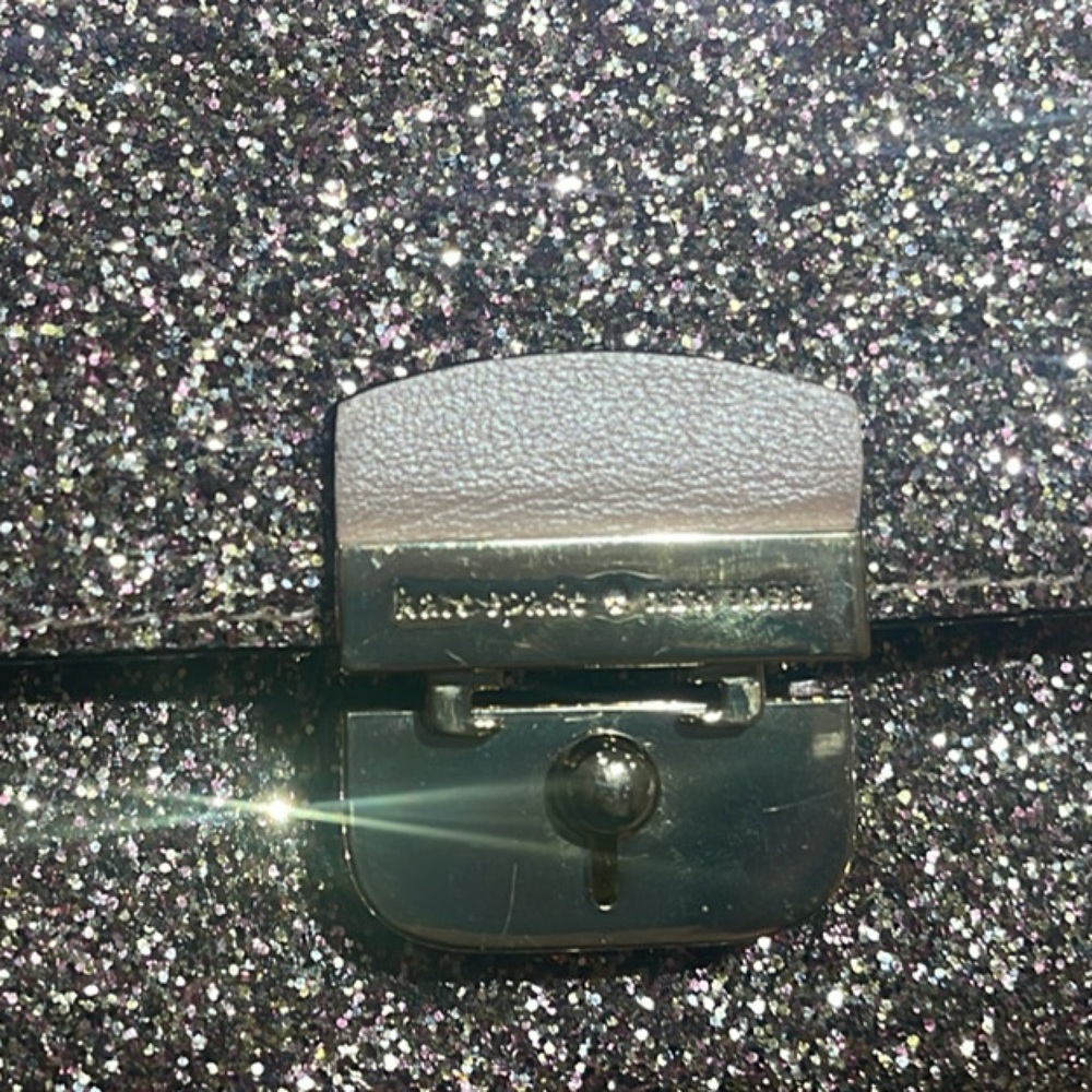 Kate Spade Glittery Clutch with Gold Accents
